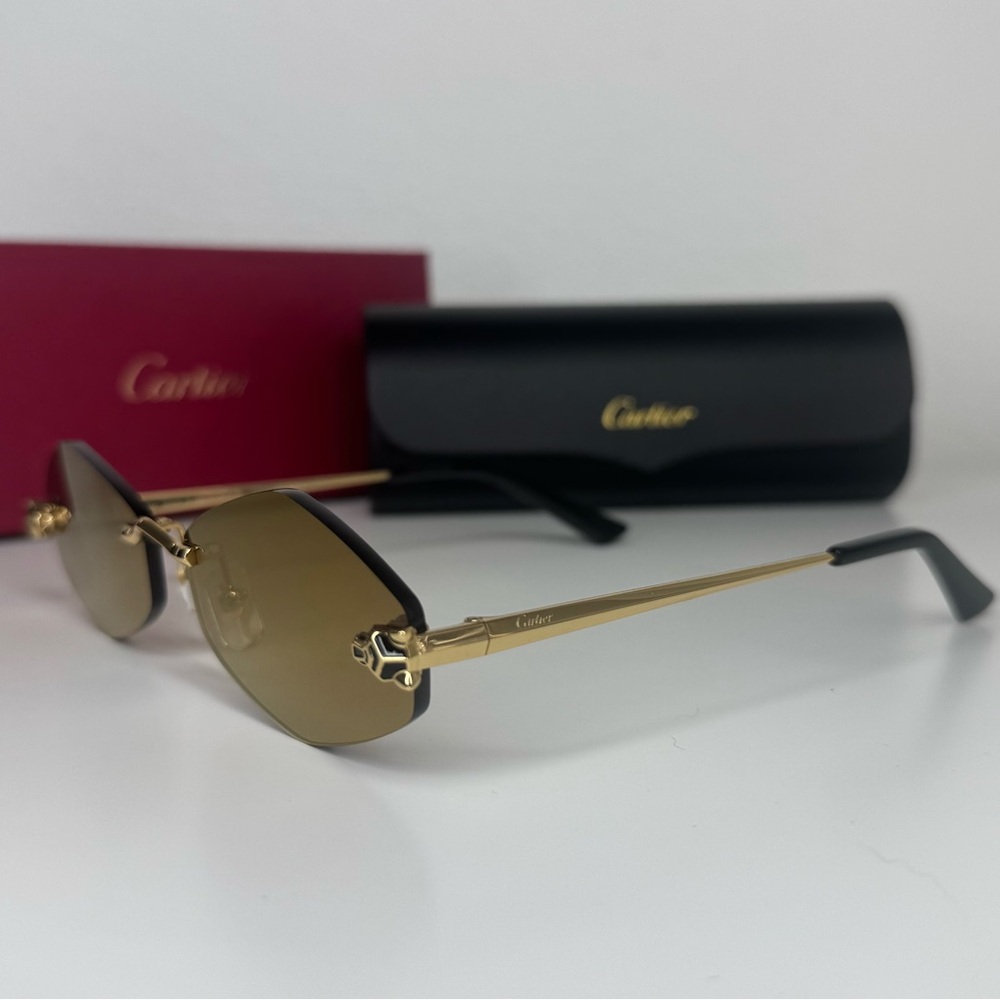 Cartier CT0433S 002 Gold Sunglasses Panthere